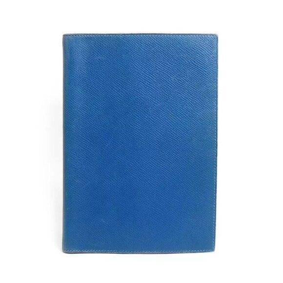 Auth HERMES Agenda/Note Cover Blue Leather - Picture 4 of 15